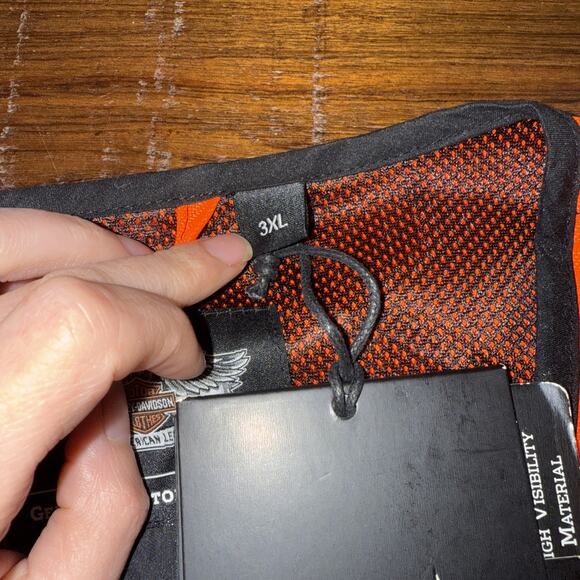 Harley Davidson Motorcycles Hi-Vis Orange Riding Vest 98172-08VM Men’s Size 3XL - Picture 2 of 6